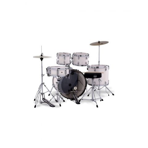 Mapex Comet Batería Acústica 22" White Thin Grain con Herrajes y Platos