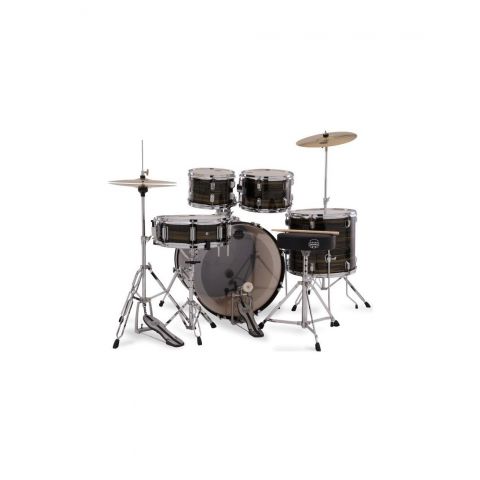 Mapex Comet Batería Acústica 22" Ebony Yellow Grain con Herrajes y Platos