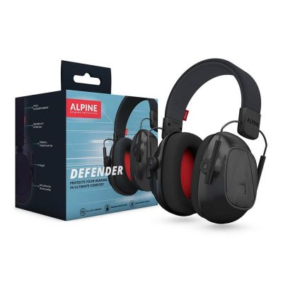 Alpine Defender Cascos de Protección Auditiva Negro