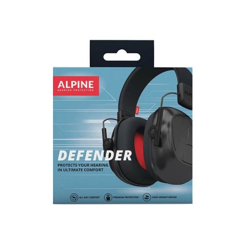 Alpine Defender Cascos de Protección Auditiva Negro