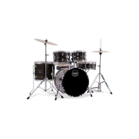 Mapex Comet Batería Acústica 18" Ebony Yellow Grain con Herrajes y Platos