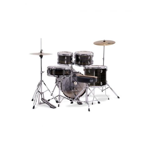 Mapex Comet Batería Acústica 18" Ebony Yellow Grain con Herrajes y Platos