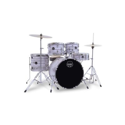 Mapex Comet Batería Acústica 20" White Marblewood con Herrajes y Platos