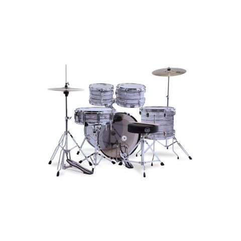 Mapex Comet Batería Acústica 20" White Marblewood con Herrajes y Platos