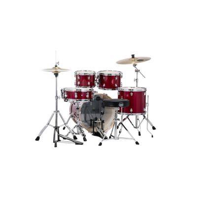 Mapex Venus Batería Acústica 20" Crimson Red Sparkle con Herrajes y Platos 2