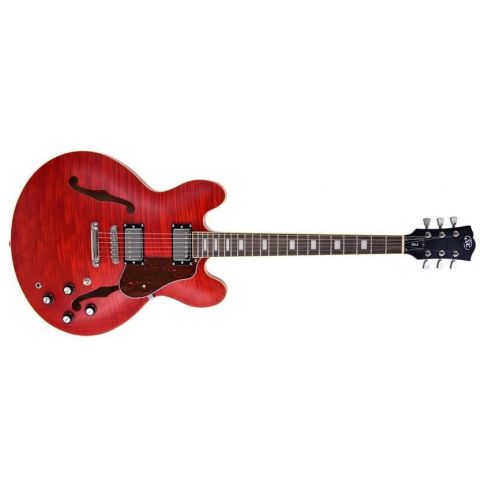 SX SEL6FOTRD Semicaja Transparent Red Guitarra Eléctrica