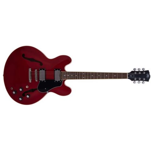 SX SEL6TRD Semicaja Transparent Red Guitarra Eléctrica