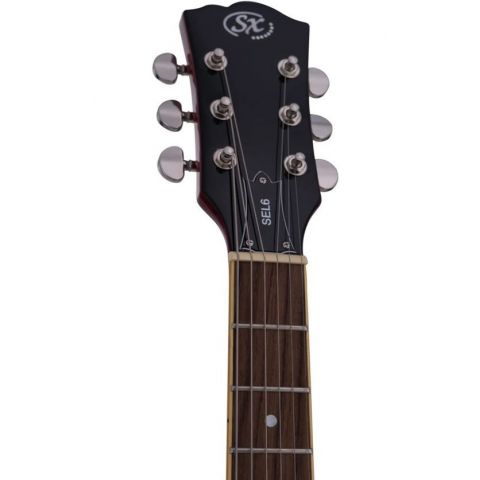 SX SEL6TRD Semicaja Transparent Red Guitarra Eléctrica