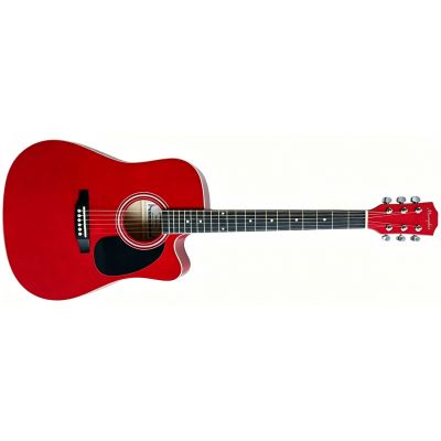 Memphis FG02941CRD Cutaway Guitarra Acústica Roja
