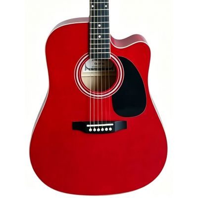 Memphis FG02941CRD Cutaway Guitarra Acústica Roja