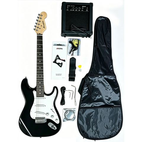 Memphis YSKG01BK Stratocaster Negra Pack Guitarra Eléctrica