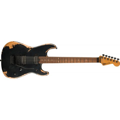 Charvel Pro-Mod Relic San Dimas Style 1 HH FR PF Weathered Black Guitarra Eléctrica
