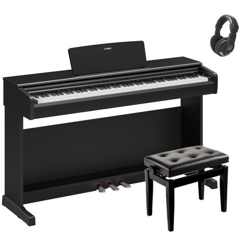 Piano digital Yamaha P-146 Negro con banqueta regulable y auricular