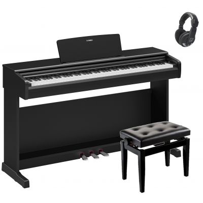 Piano digital Yamaha P-146 Negro con banqueta regulable y auricular