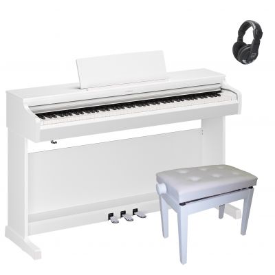 Piano digital Yamaha YDP-166 blanco con banqueta