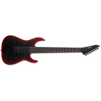 ESP LTD M-6 Baritone ET Black Metal II Black Red Burst Satin