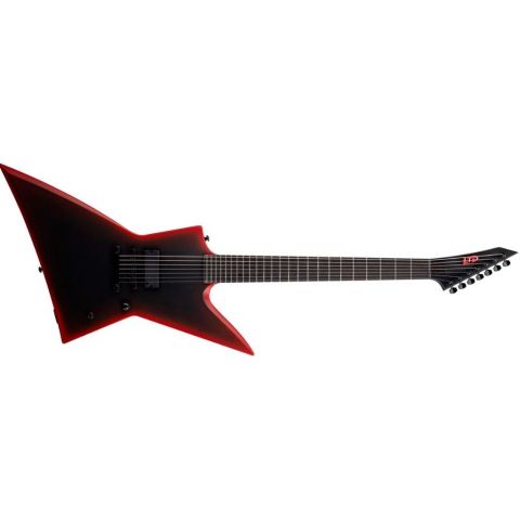 ESP LTD EXL-7 Baritone Black Metal Guitarra Eléctrica Black Red Burst Satin