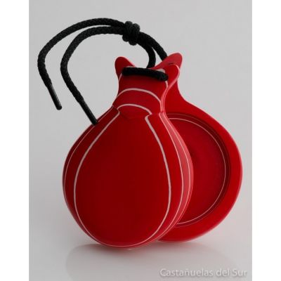 Castañuelas del sur PROFESIONAL Vidrio Roja Veteada blanca Nº 5