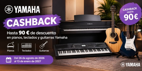 Yamaha Cashback: descuentos en pianos, teclados y guitarras
